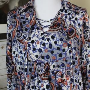 Paisley top boho tunic dress